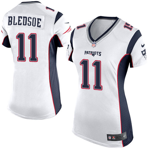 Women's Elite Drew Bledsoe Nike Jersey White Road - #11 NFL New England Patriots